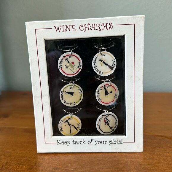 Santa Barbara Personality Wine Charms champagne cosmopolitan shopping fashion - Picture 1 of 5